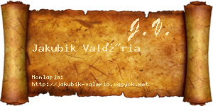 Jakubik Valéria névjegykártya