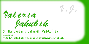 valeria jakubik business card